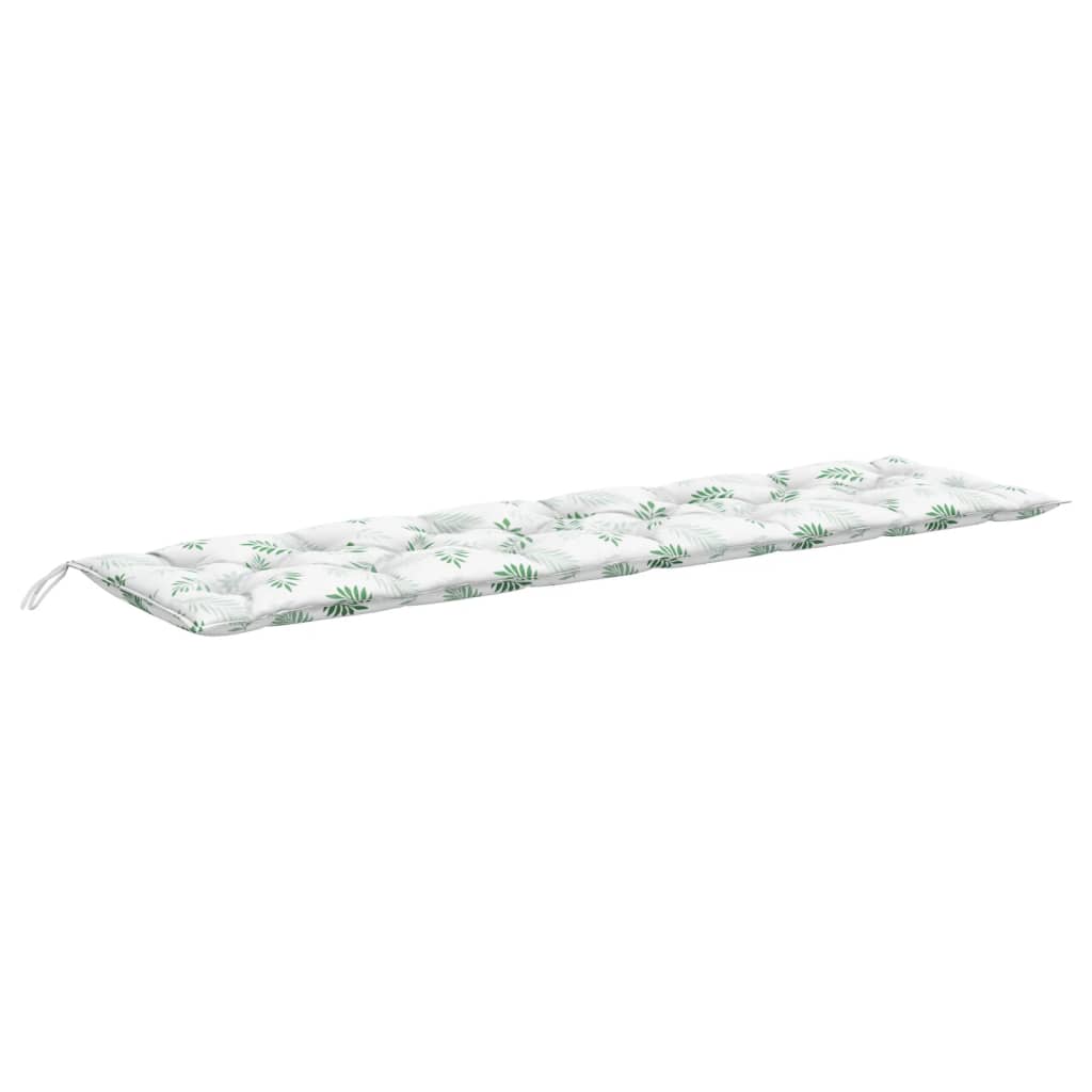 hynde til havebænk 200x50x7 cm stof bladmønster