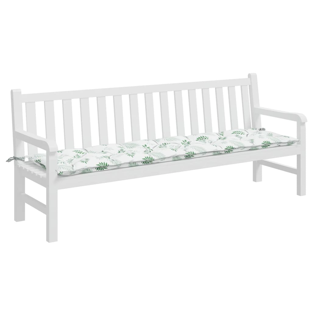 hynde til havebænk 200x50x7 cm stof bladmønster