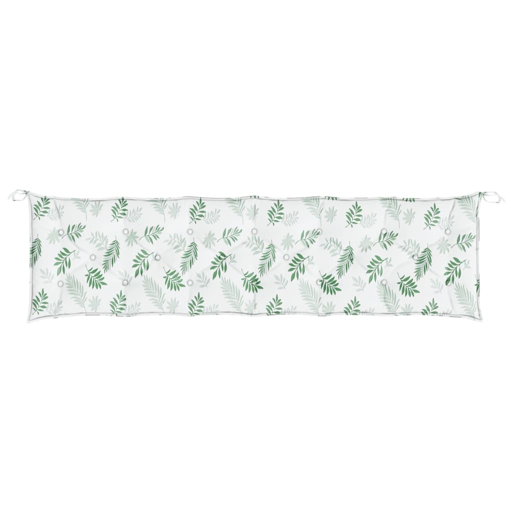 hynde til havebænk 200x50x7 cm stof bladmønster