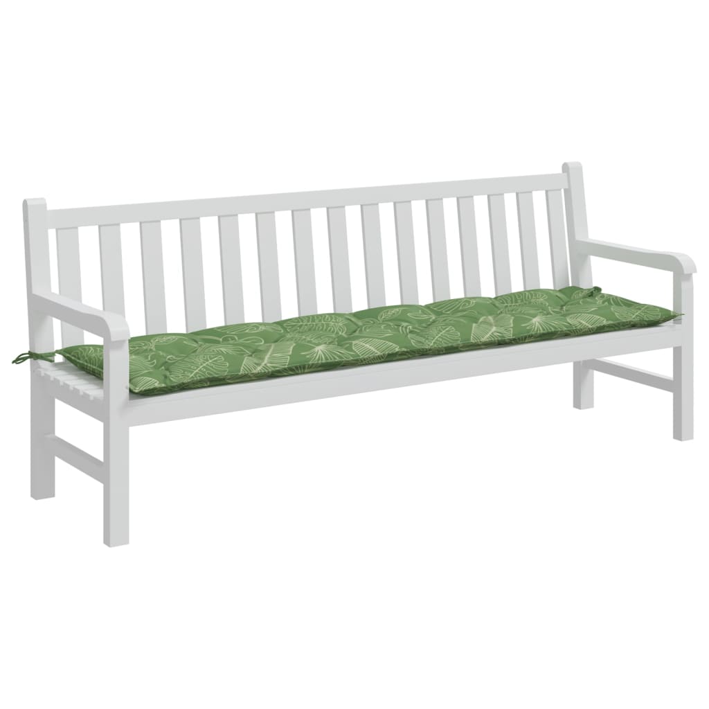 hynde til havebænk 200x50x7 cm stof bladmønster