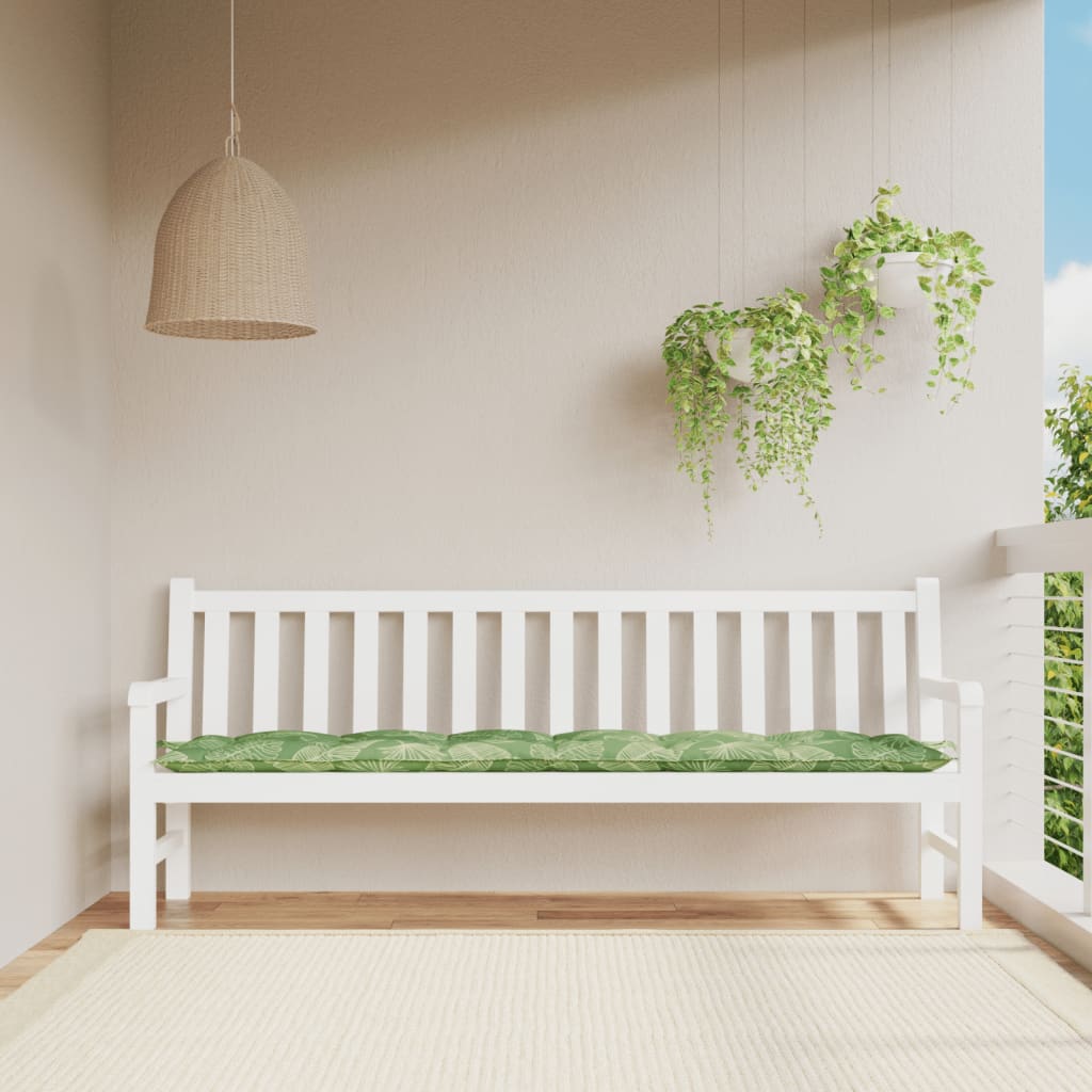 hynde til havebænk 200x50x7 cm stof bladmønster