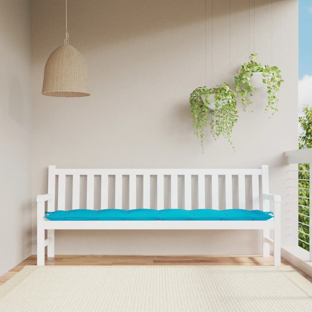 hynde til havebænk 200x50x7 cm stof turkis