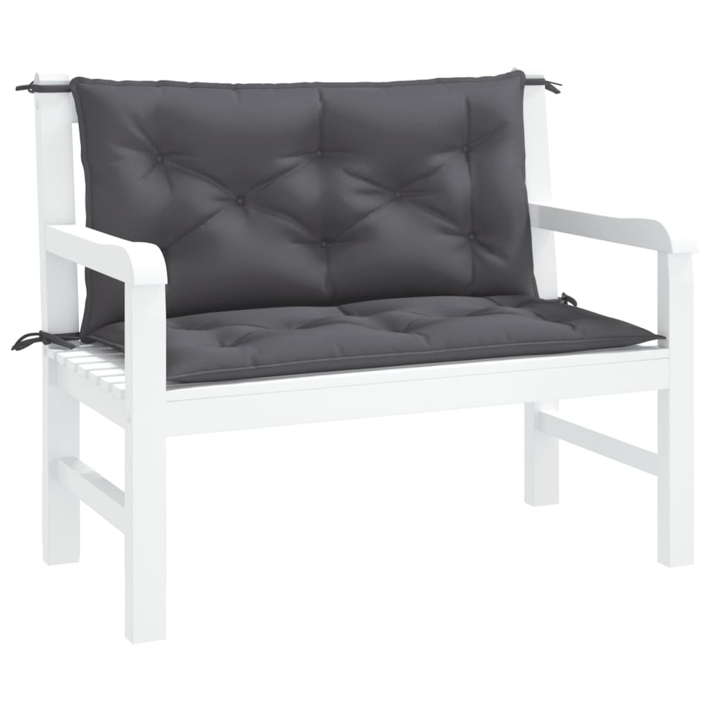 hynder til havebænk 2 stk. 100x50x7 cm oxfordstof antracitgrå