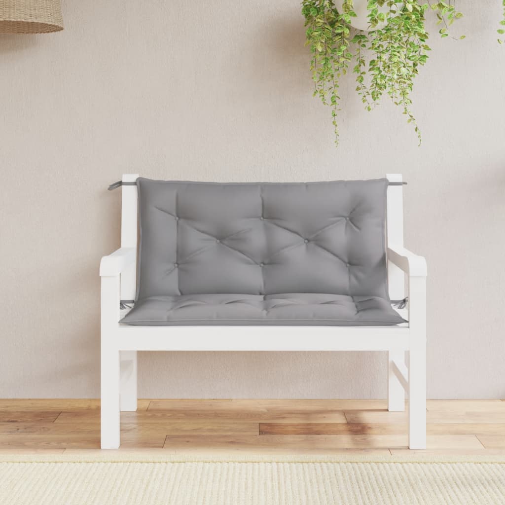 hynder til havebænk 2 stk. 100x50x7 cm oxfordstof grå