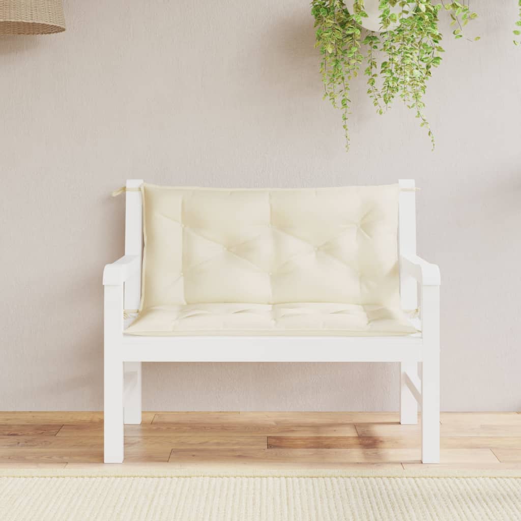 hynder til havebænk 2 stk. 100x50x7 cm oxfordstof cremefarvet