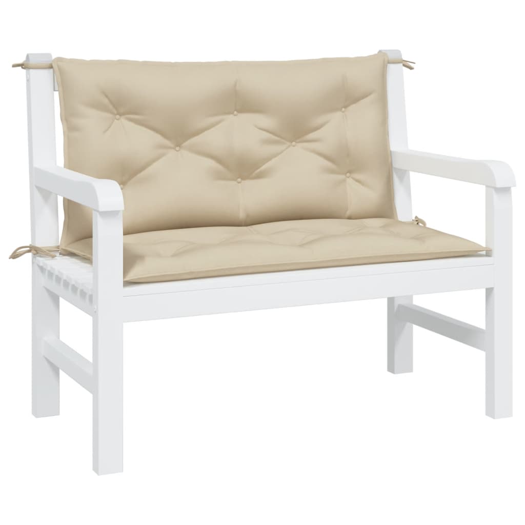 hynder til havebænk 2 stk. 100x50x7 cm oxfordstof beige