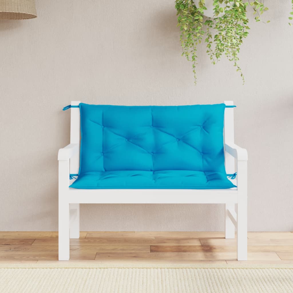 hynder til havebænk 2 stk. 100x50x7 cm oxfordstof lyseblå