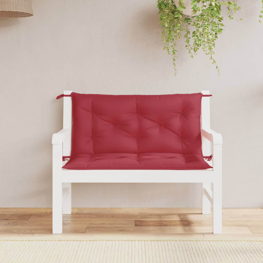hynder til havebænk 2 stk. 100x50x7 cm oxfordstof vinrød