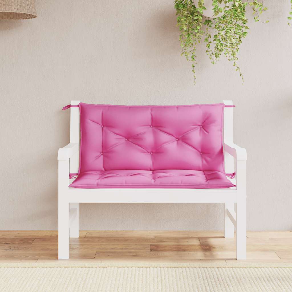 hynder til havebænk 2 stk. 2 stk. 100x50x7 cm stof pink