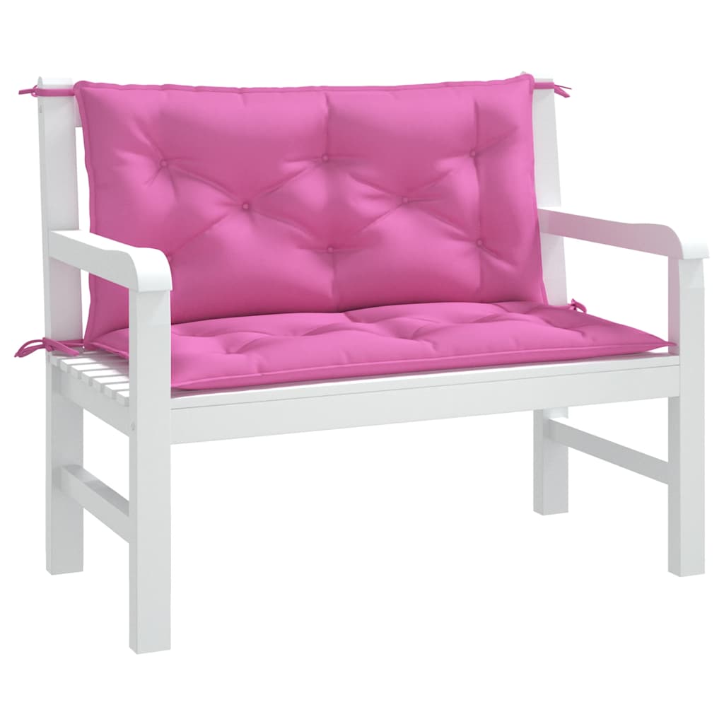 hynder til havebænk 2 stk. 2 stk. 100x50x7 cm stof pink