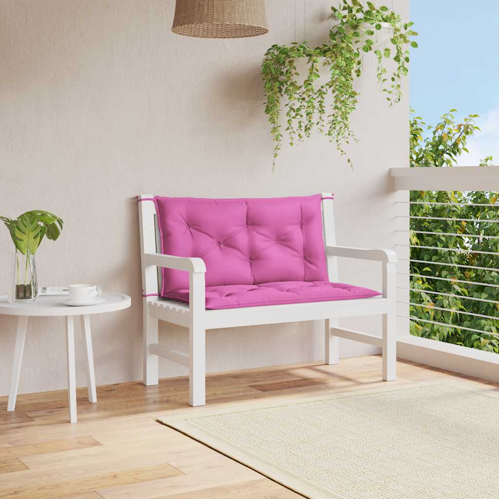 hynder til havebænk 2 stk. 2 stk. 100x50x7 cm stof pink