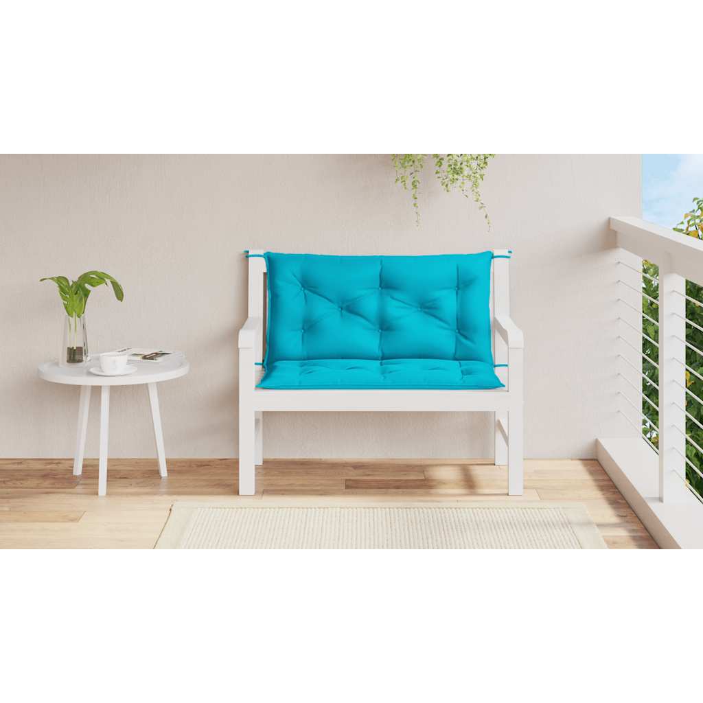 hynder til havebænk 2 stk. 2 stk. 100x50x7 cm stof turkis