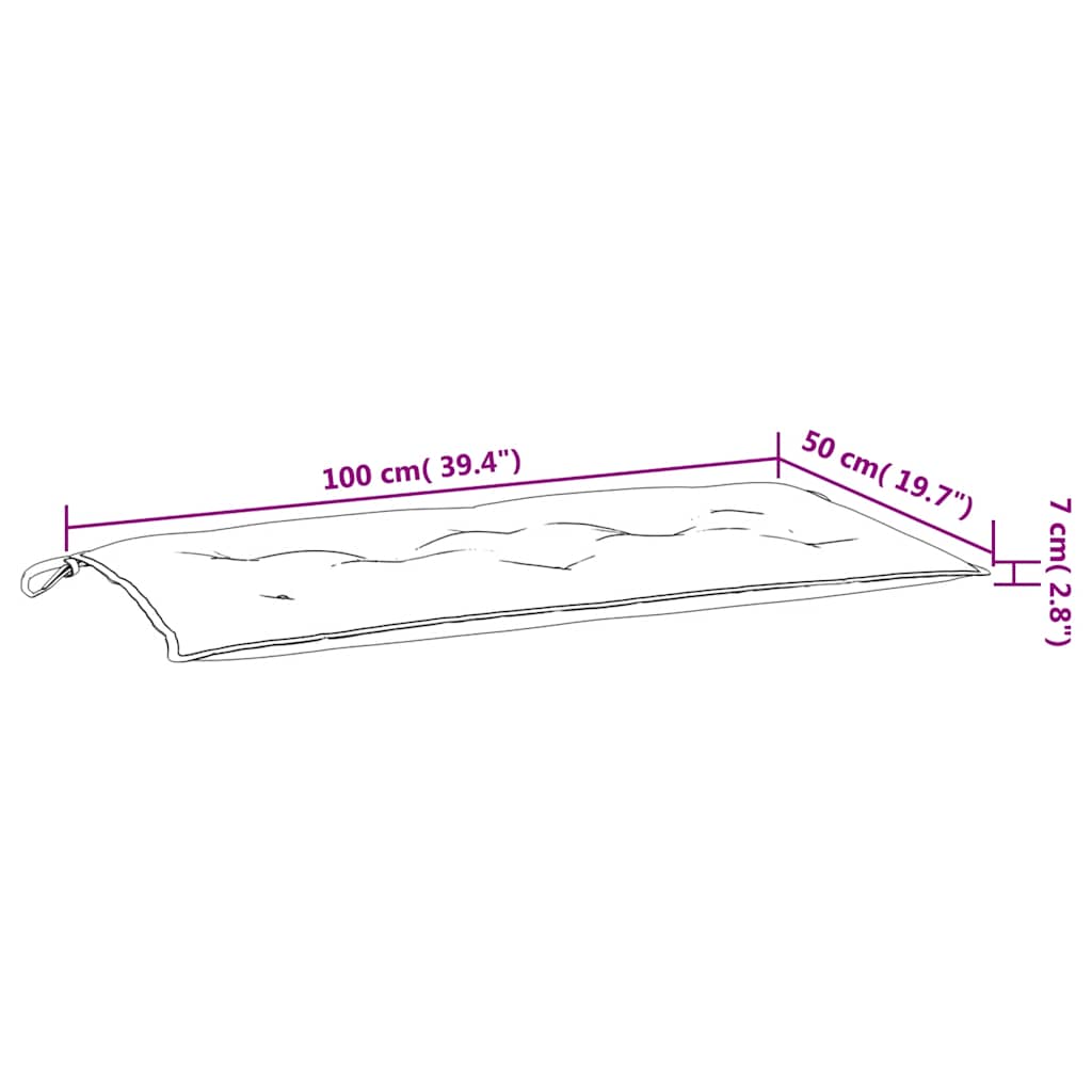 hynder til havebænk 2 stk. 2 stk. 100x50x7 cm stof turkis