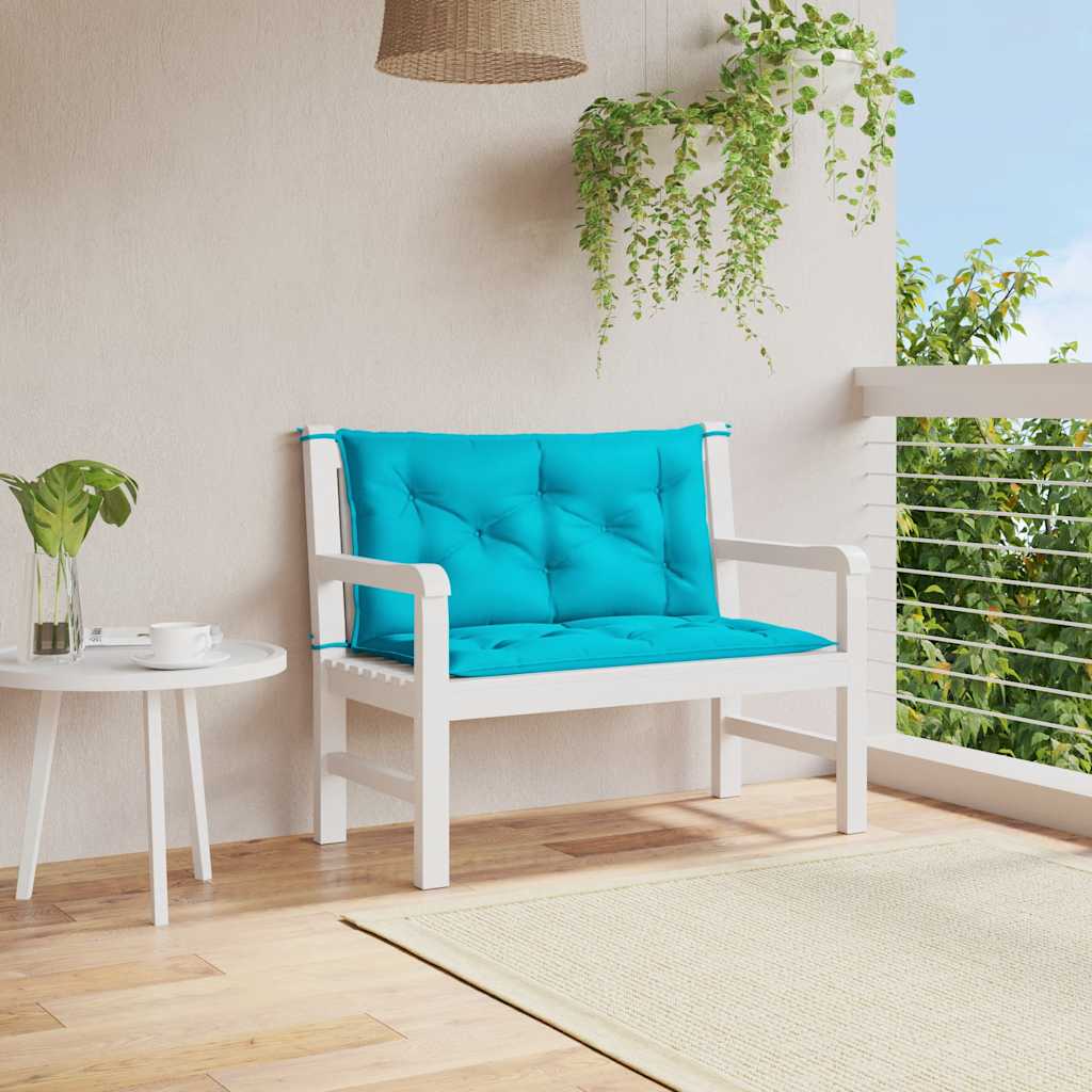 hynder til havebænk 2 stk. 2 stk. 100x50x7 cm stof turkis