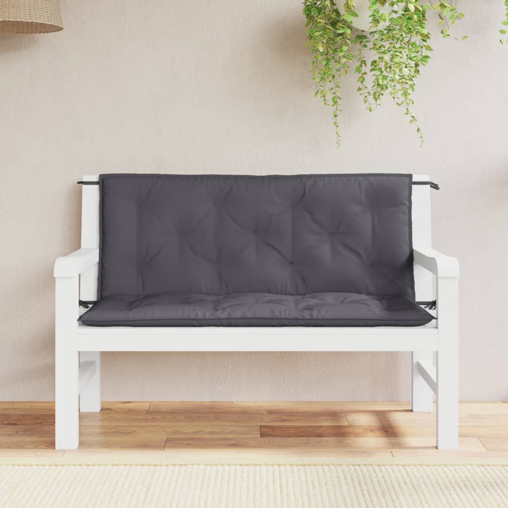 hynder til havebænk 2 stk. 120x50x7 cm oxfordstof antracitgrå