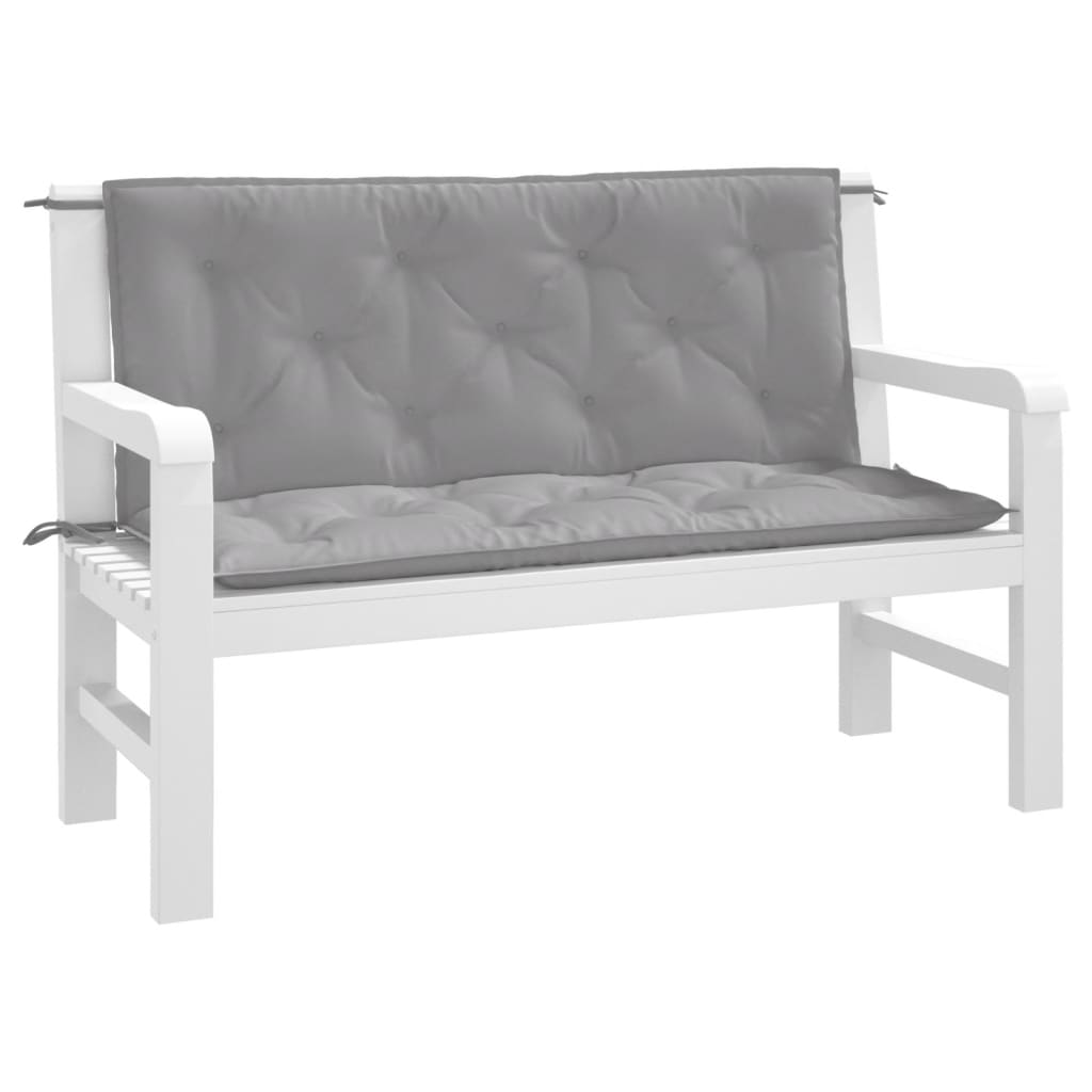 hynder til havebænk 2 stk. 120x50x7 cm oxfordstof grå