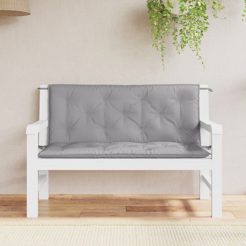 hynder til havebænk 2 stk. 120x50x7 cm oxfordstof grå