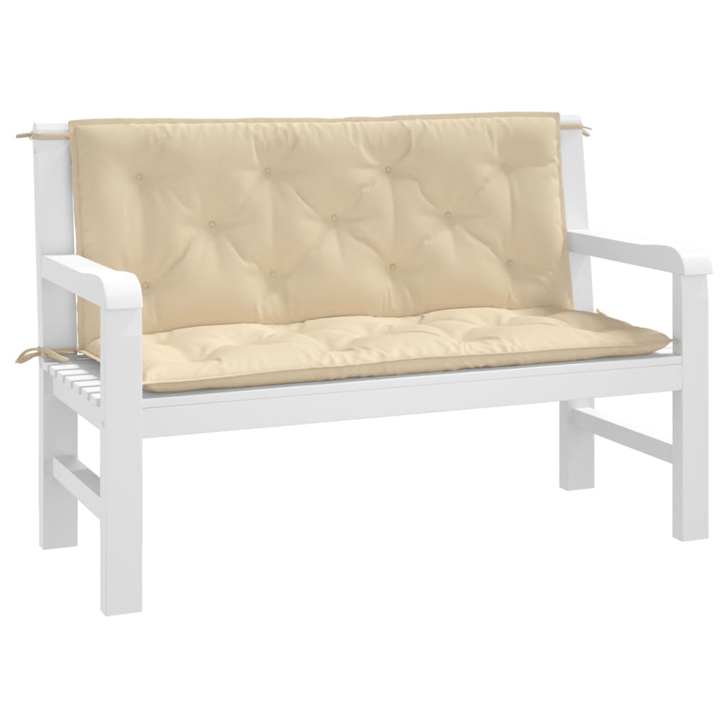 hynder til havebænk 2 stk. 120x50x7 cm oxfordstof beige