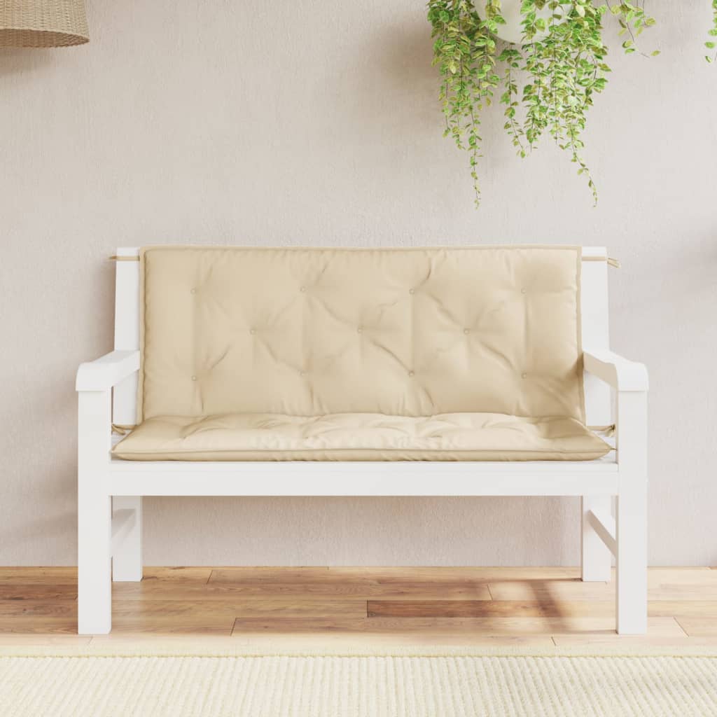 hynder til havebænk 2 stk. 120x50x7 cm oxfordstof beige