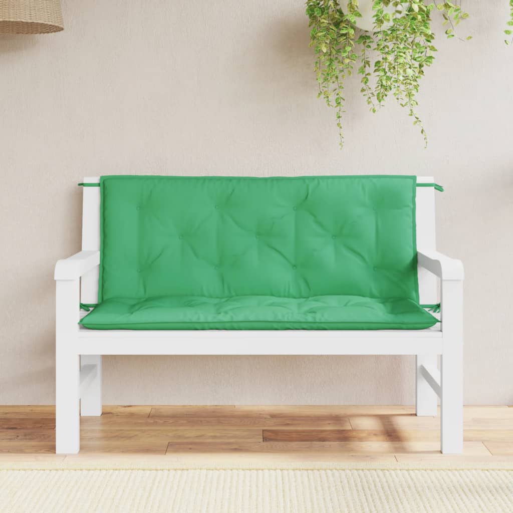 hynder til havebænk 2 stk. 120x50x7 cm oxfordstof grøn