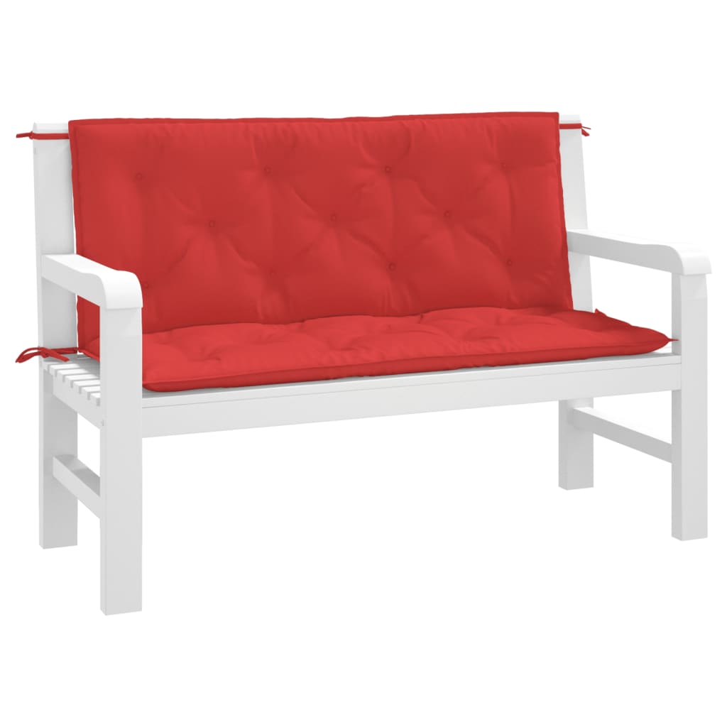 hynder til havebænk 2 stk. 120x50x7 cm oxfordstof rød