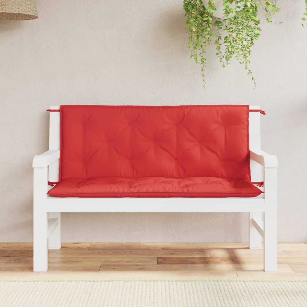 hynder til havebænk 2 stk. 120x50x7 cm oxfordstof rød