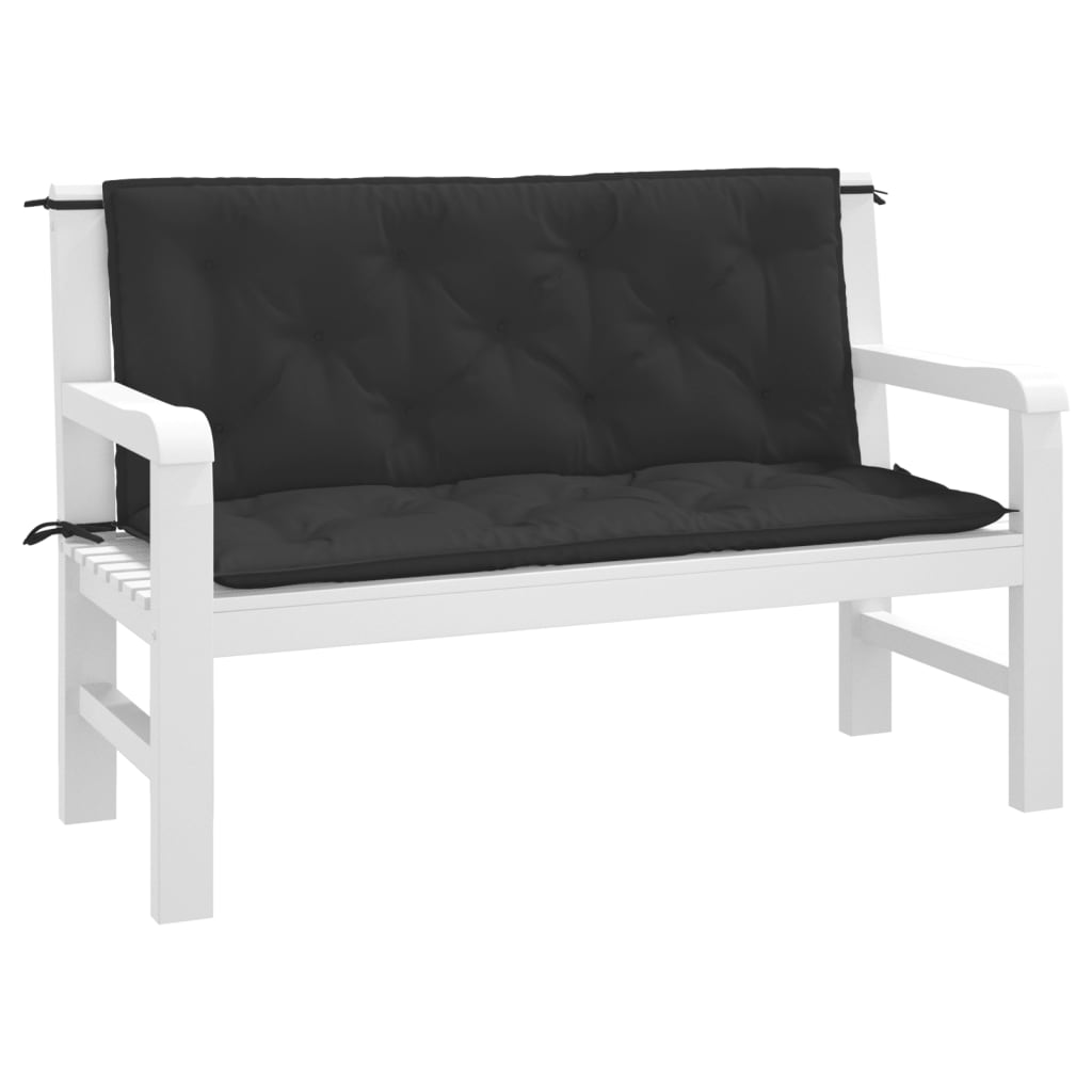 hynder til havebænk 2 stk. 120x50x7 cm oxfordstof sort