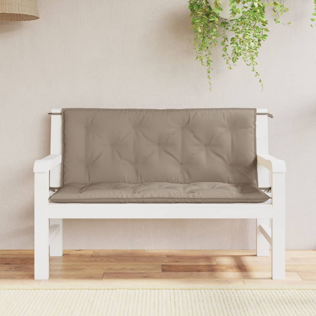 hynder til havebænk 2 stk. 120x50x7 cm oxfordstof gråbrun