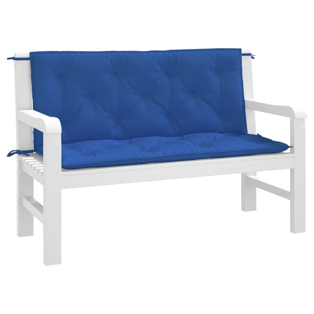 hynder til havebænk 2 stk. 120x50x7 cm oxfordstof blå