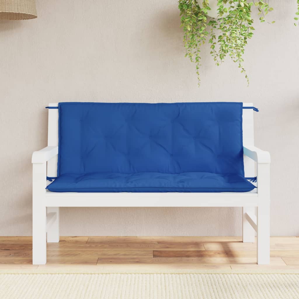 hynder til havebænk 2 stk. 120x50x7 cm oxfordstof blå