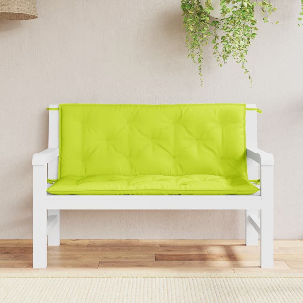 hynder til havebænk 2 stk. 120x50x7 cm oxfordstof lysegrøn