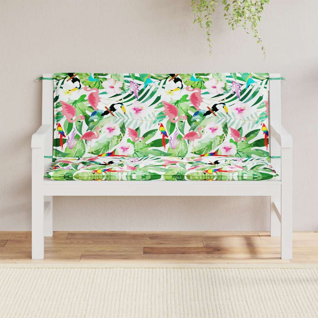 hynder til havebænk 2 stk 120x50x7 cm stof flerfarvet