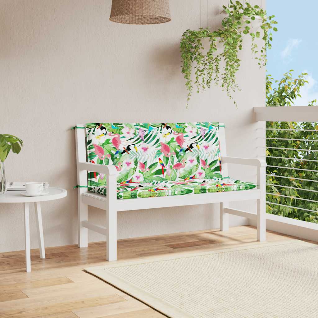 hynder til havebænk 2 stk 120x50x7 cm stof flerfarvet