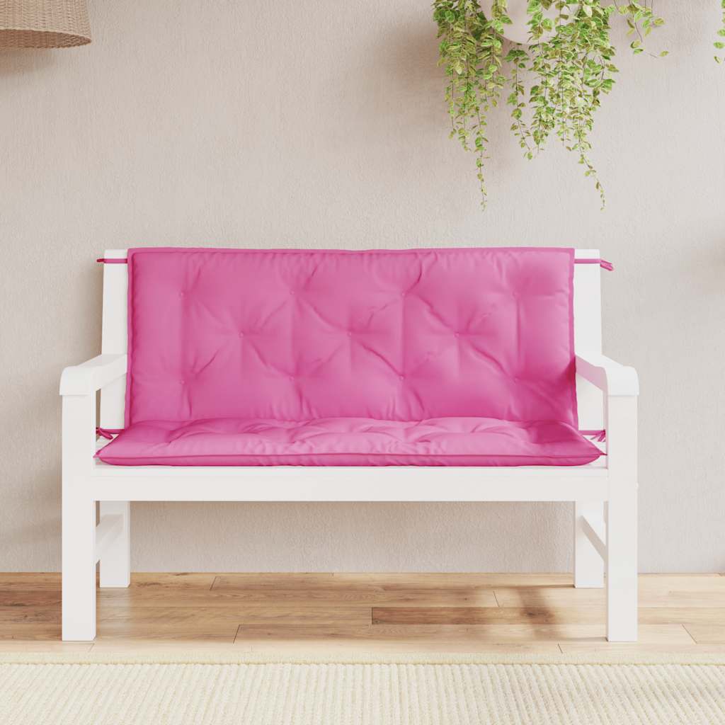 hynder til havebænk 2 stk. 2 stk. 120x50x7 cm stof pink