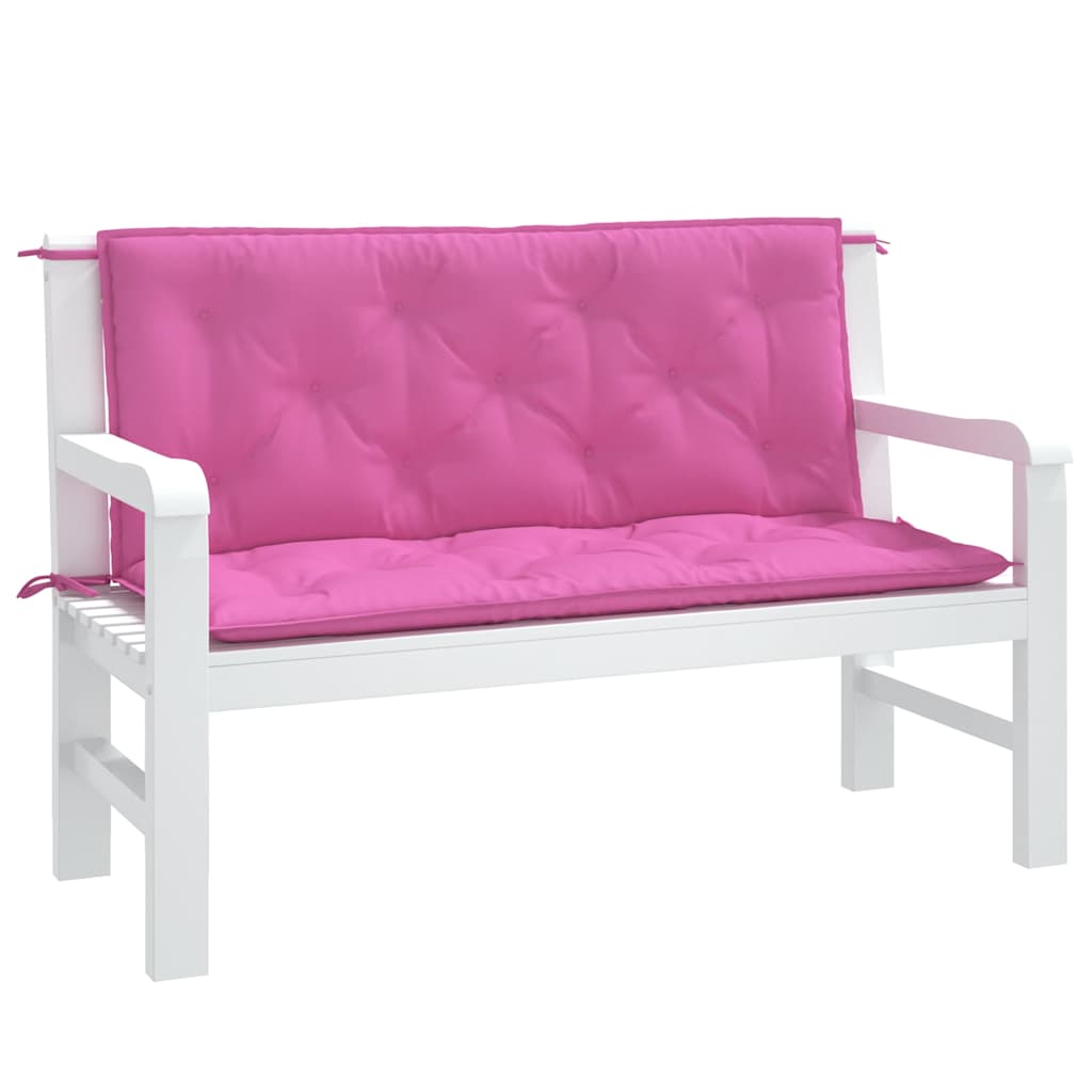 hynder til havebænk 2 stk. 2 stk. 120x50x7 cm stof pink
