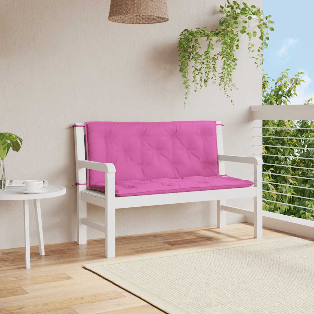 hynder til havebænk 2 stk. 2 stk. 120x50x7 cm stof pink