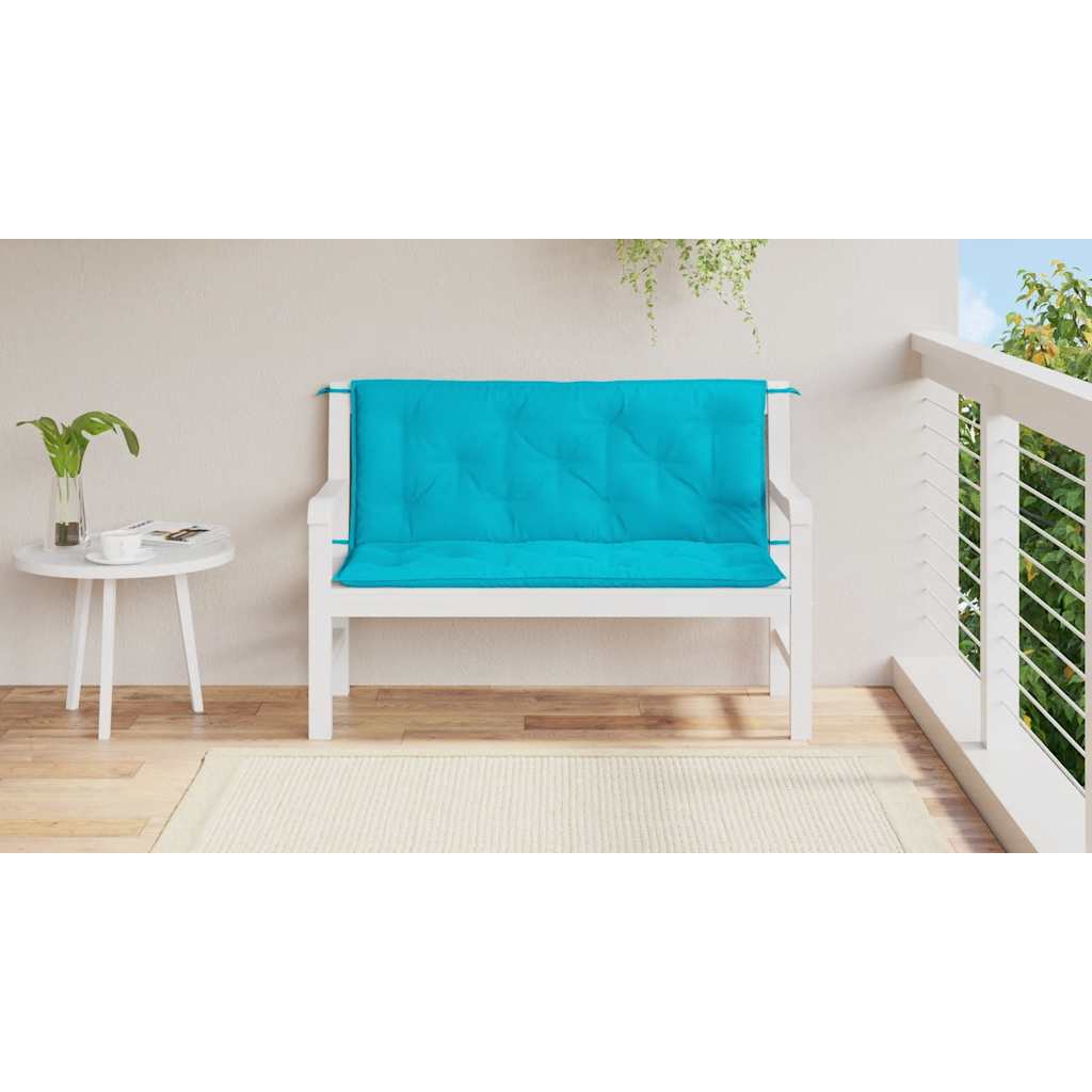 hynder til havebænk 2 stk. 2 stk. 120x50x7 cm stof turkis