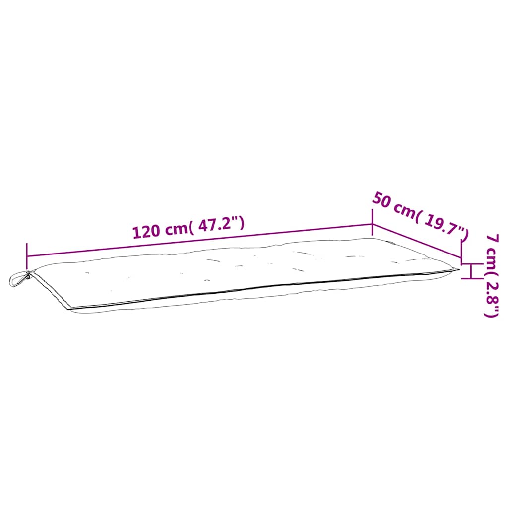 hynder til havebænk 2 stk. 2 stk. 120x50x7 cm stof turkis