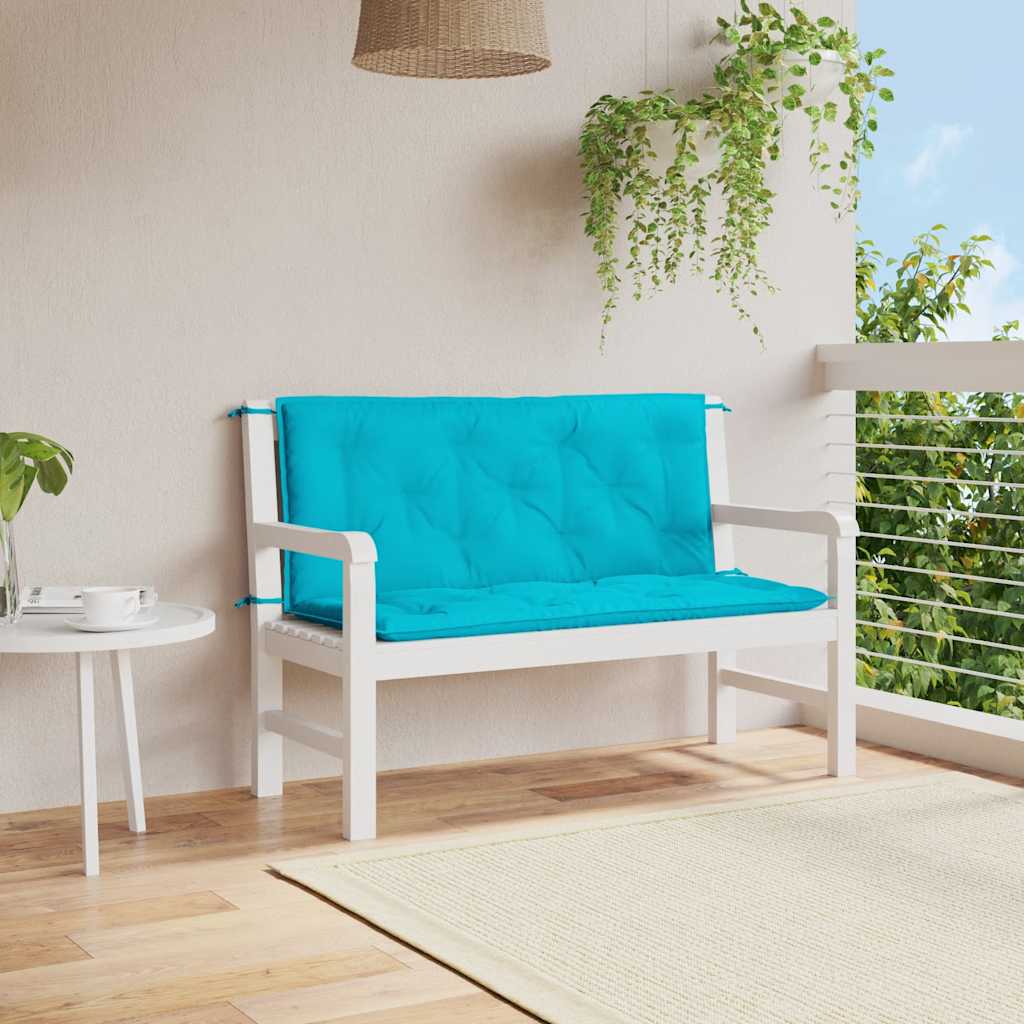hynder til havebænk 2 stk. 2 stk. 120x50x7 cm stof turkis