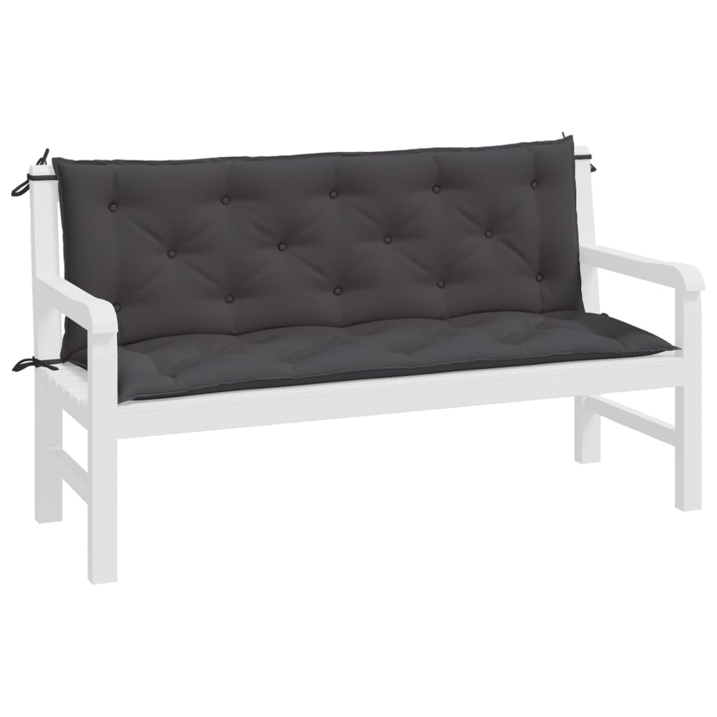 hynder til havebænk 2 stk. 150x50x7 cm oxfordstof antracitgrå