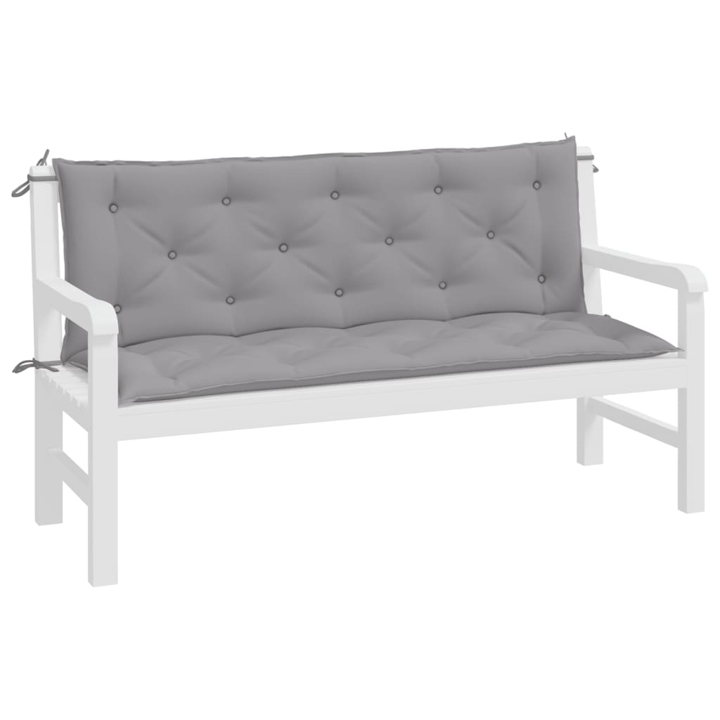 hynder til havebænk 2 stk. 150x50x7 cm oxfordstof grå