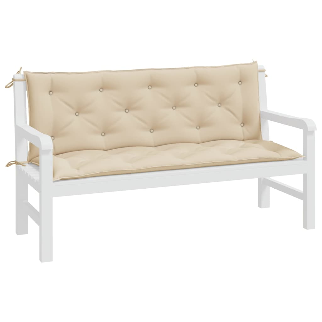 hynder til havebænk 2 stk. 150x50x7 cm oxfordstof beige