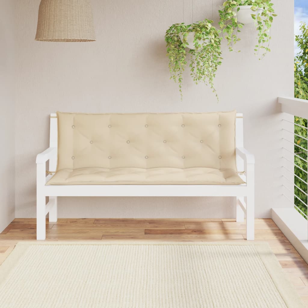 hynder til havebænk 2 stk. 150x50x7 cm oxfordstof beige