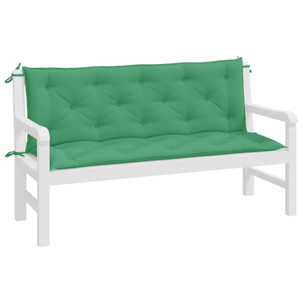 hynder til havebænk 2 stk. 150x50x7 cm oxfordstof grøn