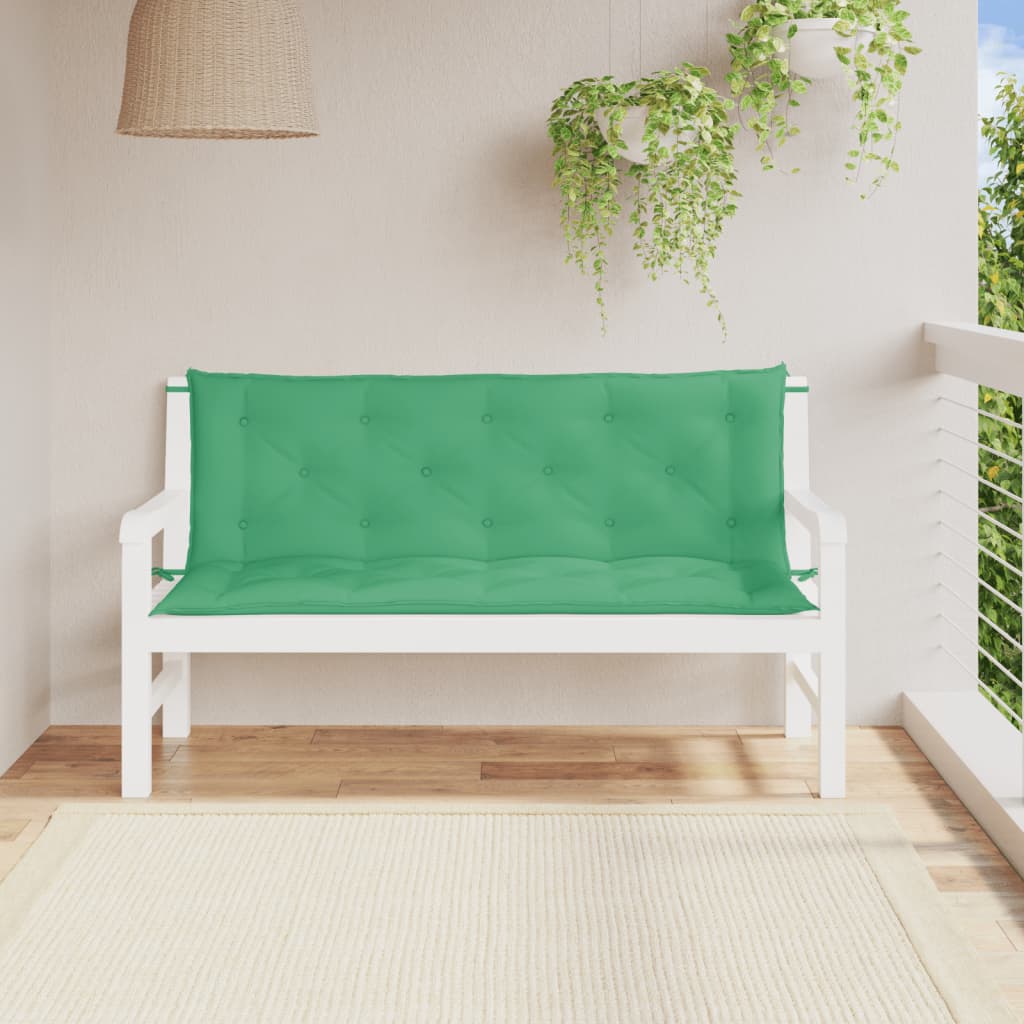 hynder til havebænk 2 stk. 150x50x7 cm oxfordstof grøn