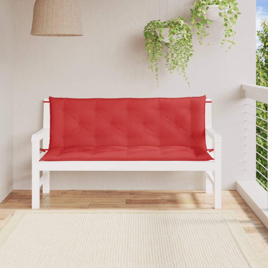 hynder til havebænk 2 stk. 150x50x7 cm oxfordstof rød