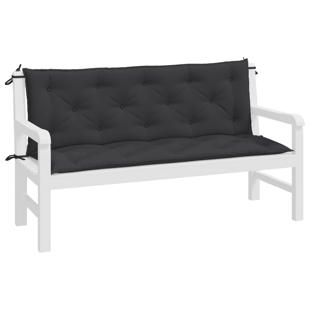 hynder til havebænk 2 stk. 150x50x7 cm oxfordstof sort