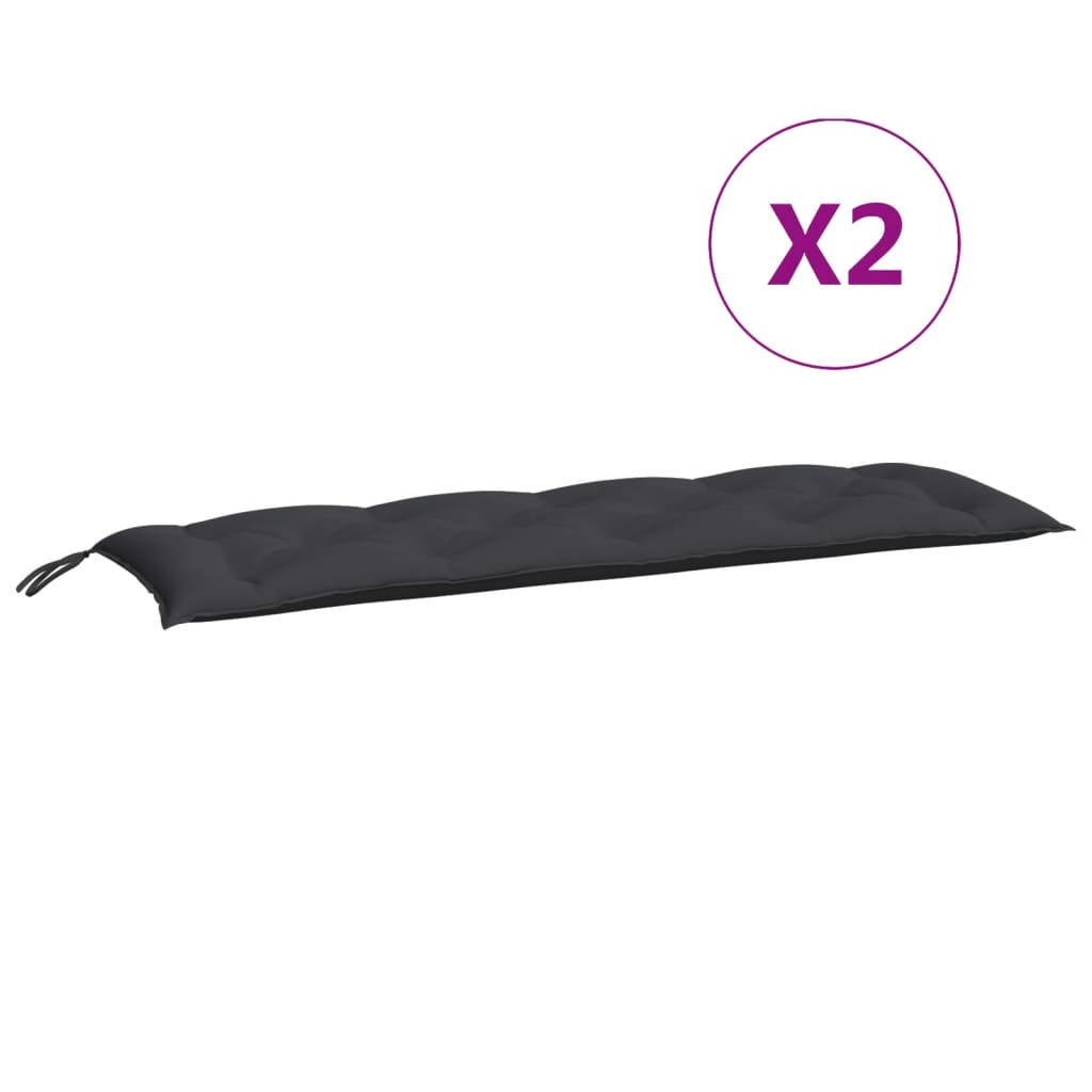 hynder til havebænk 2 stk. 150x50x7 cm oxfordstof sort