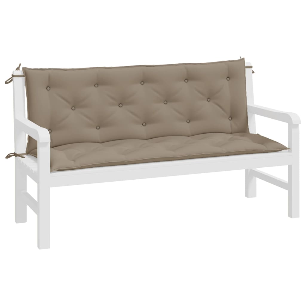 hynder til havebænk 2 stk. 150x50x7 cm oxfordstof gråbrun
