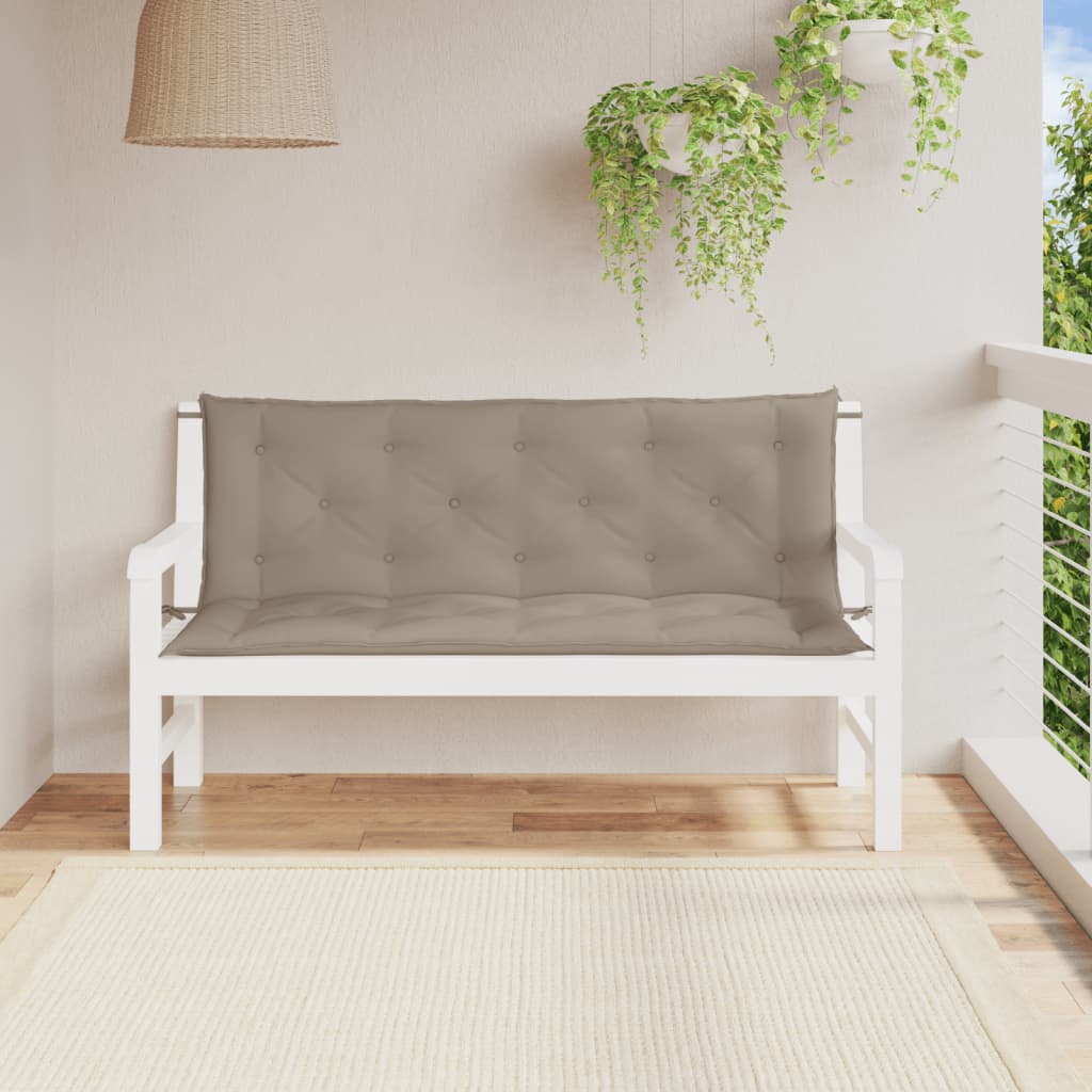 hynder til havebænk 2 stk. 150x50x7 cm oxfordstof gråbrun